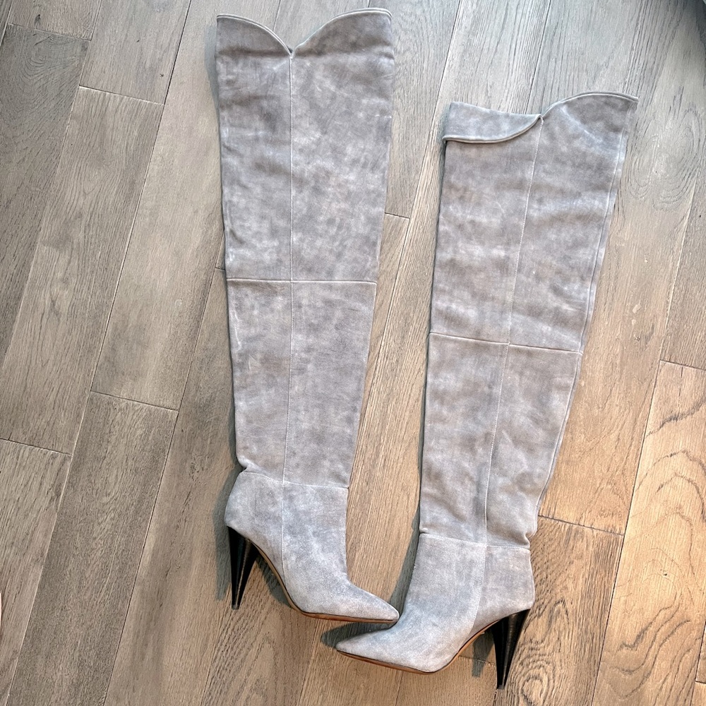 IRO Groove suede over the knee, gray